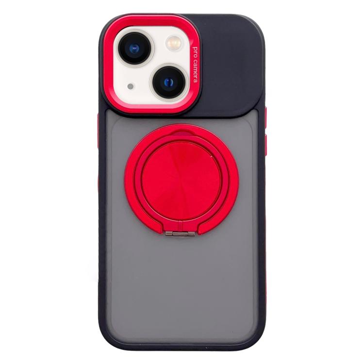 For iPhone 13 Skin Feel Frosted 360 Degree Rotation Magnetic Holder MagSafe Phone Case