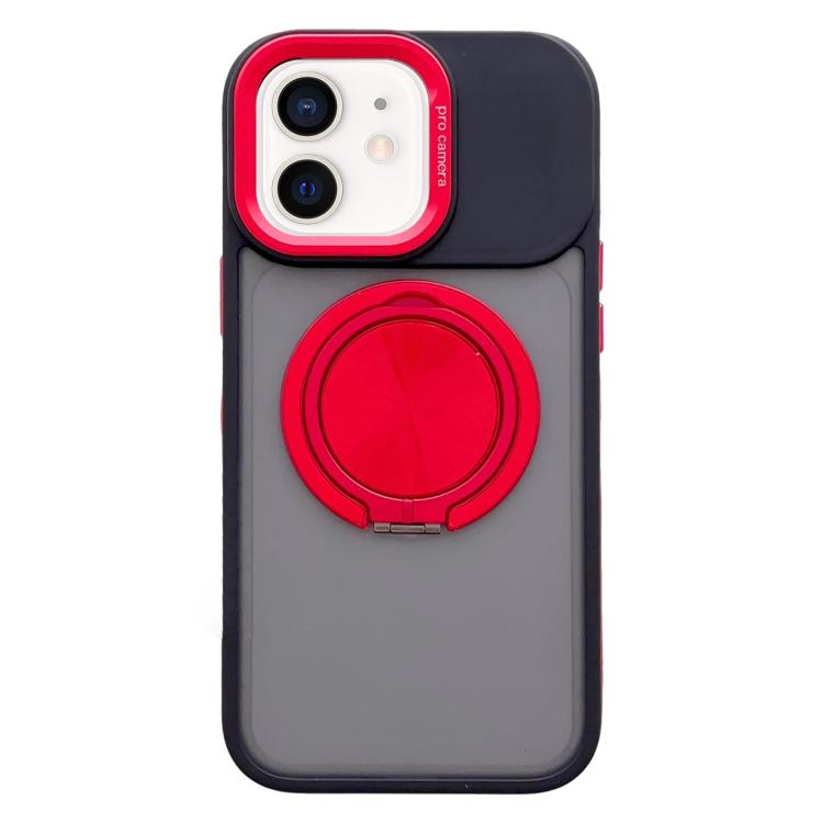 For iPhone 12 Skin Feel Frosted 360 Degree Rotation Magnetic Holder MagSafe Phone Case