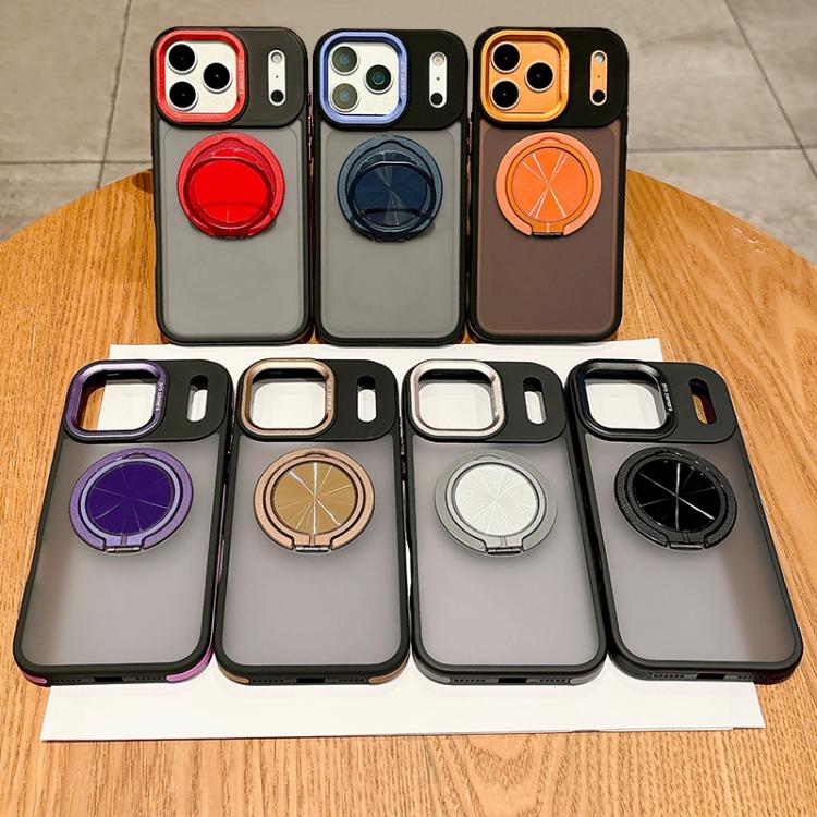 For iPhone 14 Pro Max Skin Feel Frosted 360 Degree Rotation Magnetic Holder MagSafe Phone Case