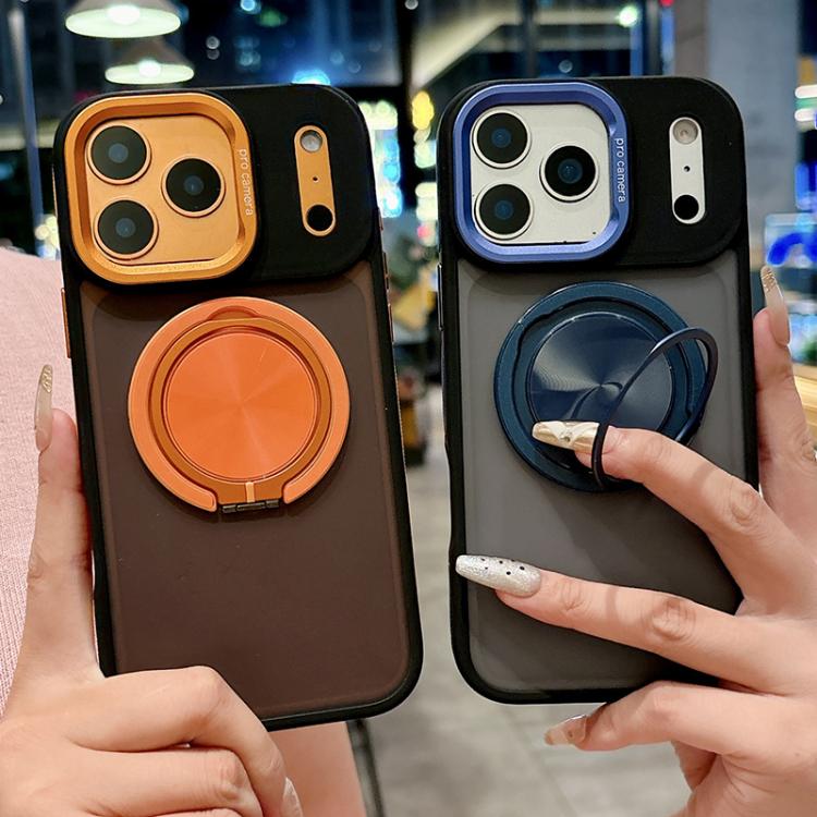 For iPhone 13 Pro Max Skin Feel Frosted 360 Degree Rotation Magnetic Holder MagSafe Phone Case