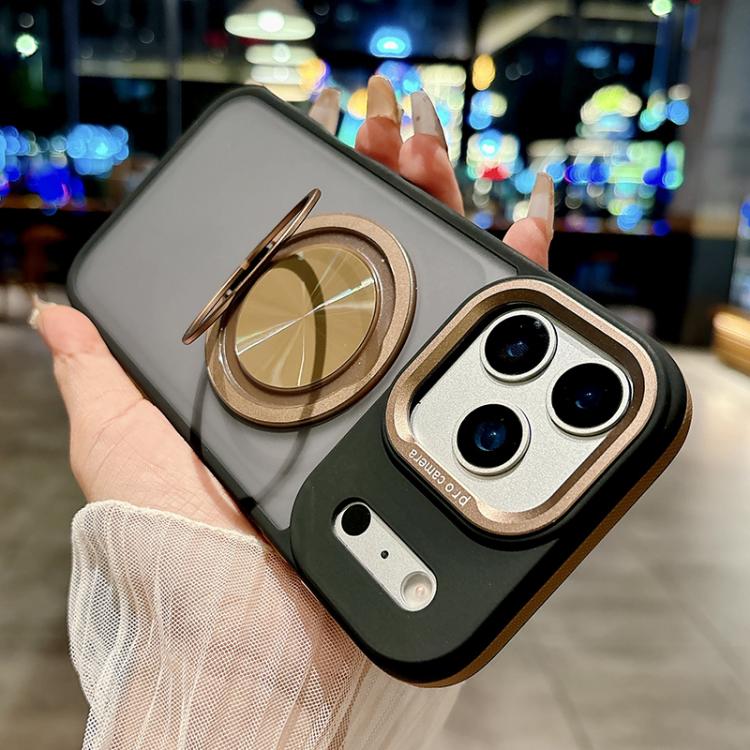 For iPhone 12 Pro Max Skin Feel Frosted 360 Degree Rotation Magnetic Holder MagSafe Phone Case