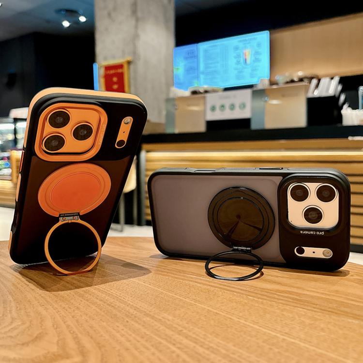 For iPhone 12 Skin Feel Frosted 360 Degree Rotation Magnetic Holder MagSafe Phone Case
