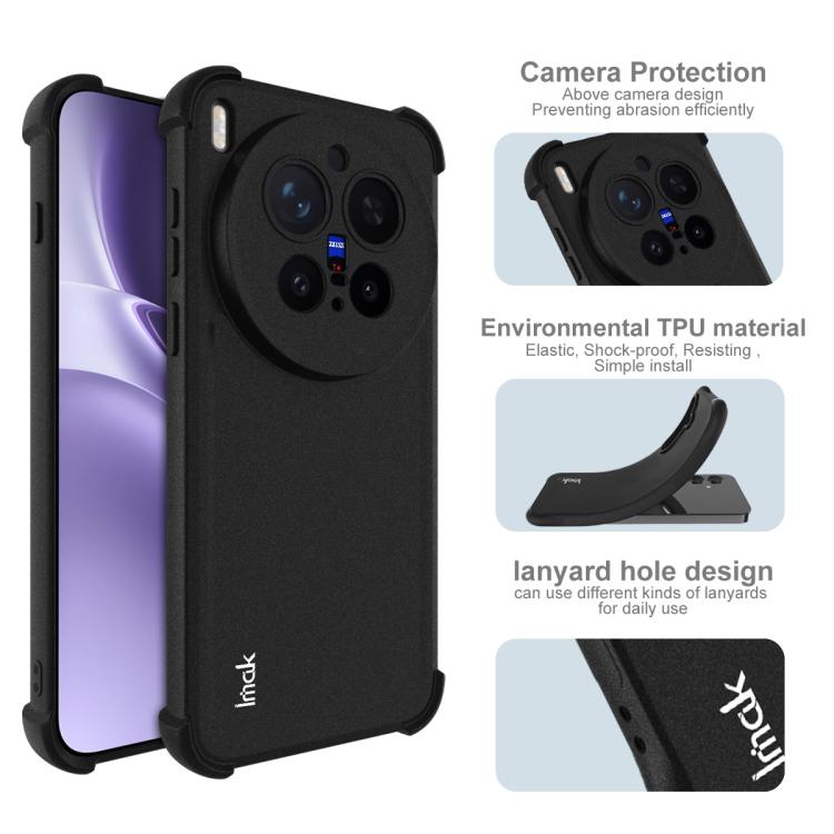 For vivo X300 Pro imak Shockproof Airbag TPU Phone Case - Matte Black