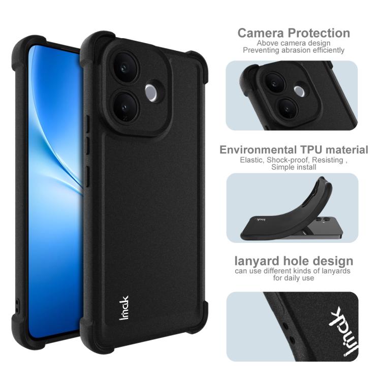 For vivo V60 Lite 4G / 5G Global imak Shockproof Airbag TPU Phone Case - Matte Black