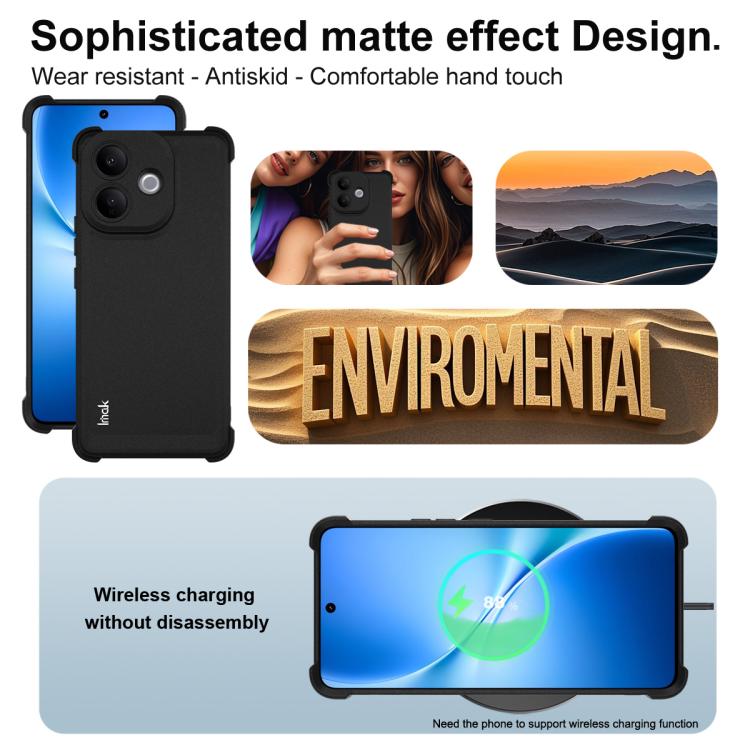 For vivo V60 Lite 4G / 5G Global imak Shockproof Airbag TPU Phone Case - Matte Black