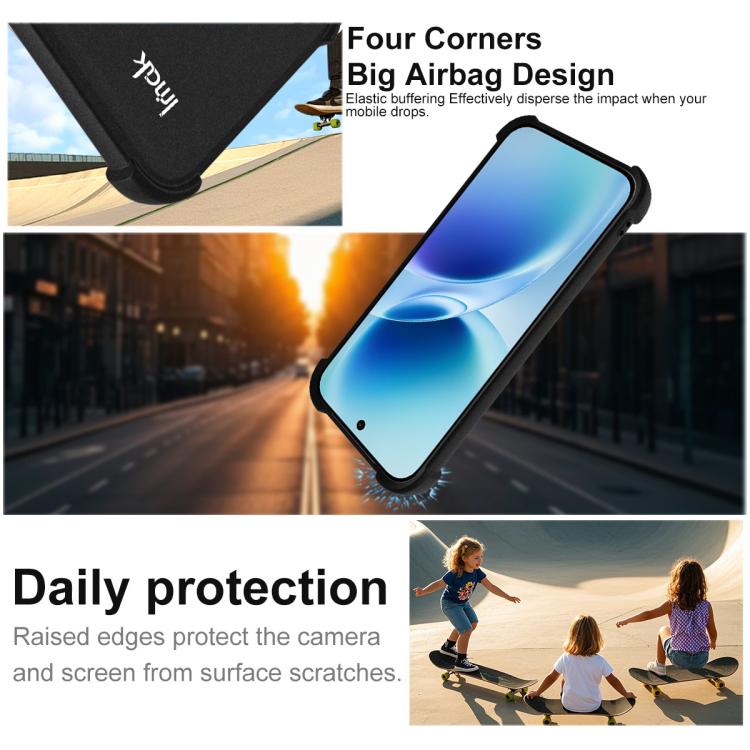 For vivo S50 5G imak Shockproof Airbag TPU Phone Case - Matte Black