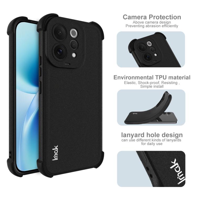 For vivo S50 5G imak Shockproof Airbag TPU Phone Case - Matte Black