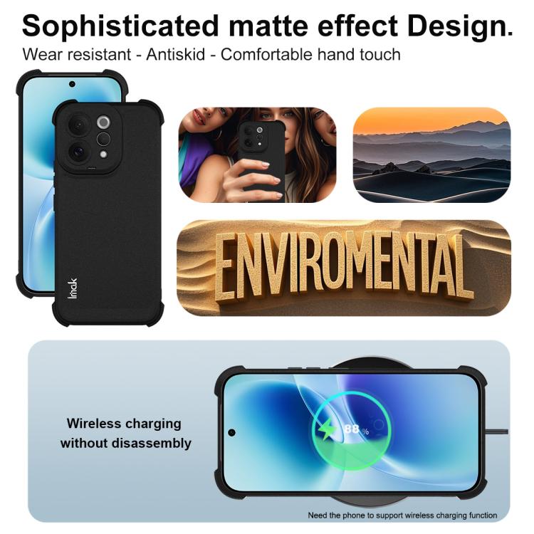 For vivo S50 5G imak Shockproof Airbag TPU Phone Case - Matte Black