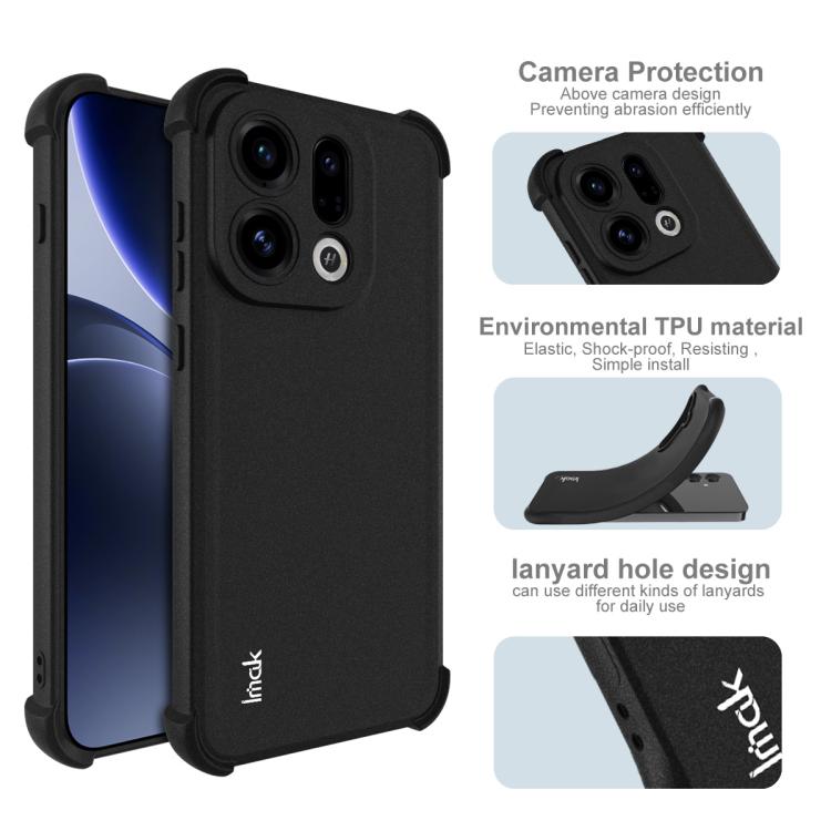 For OPPO Find X9 imak Shockproof Airbag TPU Phone Case - Matte Black