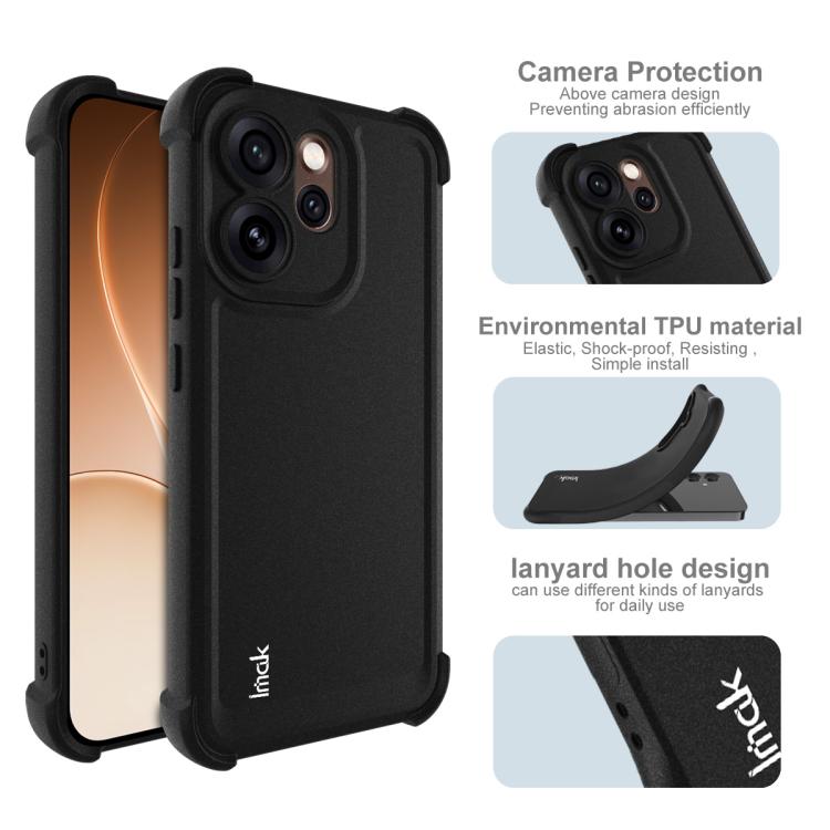 For OPPO Reno15 Pro 5G Global imak Shockproof Airbag TPU Phone Case - Matte Black