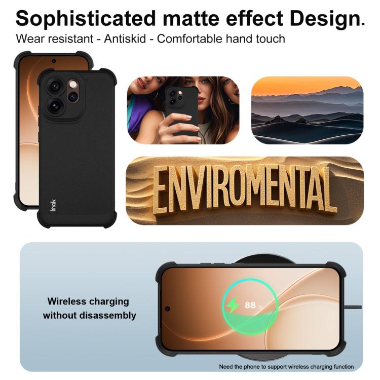 For OPPO Reno15 Pro 5G Global imak Shockproof Airbag TPU Phone Case - Matte Black