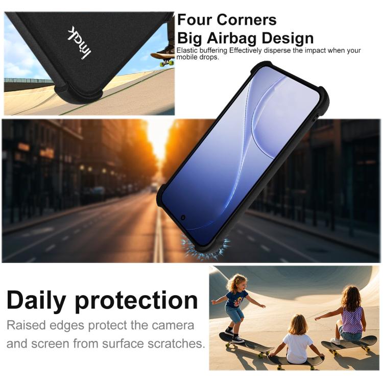 For OPPO Reno15 F 5G Global imak Shockproof Airbag TPU Phone Case - Matte Black
