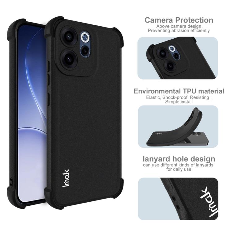 For OPPO Reno15 F 5G Global imak Shockproof Airbag TPU Phone Case - Matte Black