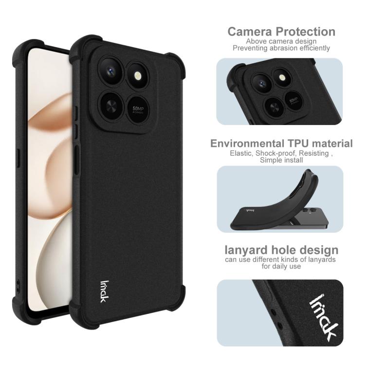 For Honor Play 10T 5G imak Shockproof Airbag TPU Phone Case - Matte Black