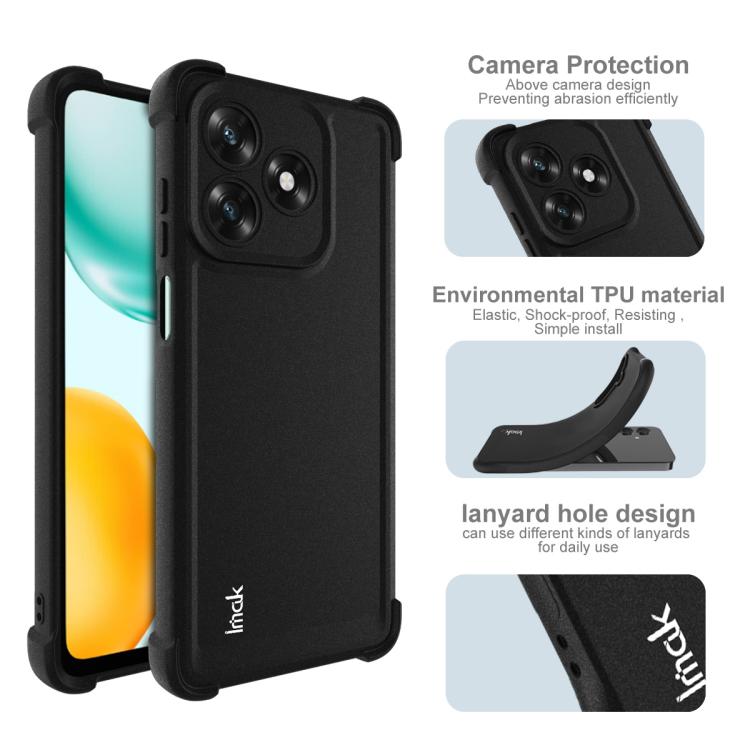 For Honor X5c 4G / X5c Plus imak Shockproof Airbag TPU Phone Case - Matte Black