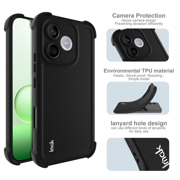 For Honor 600 Lite Global imak Shockproof Airbag TPU Phone Case - Matte Black