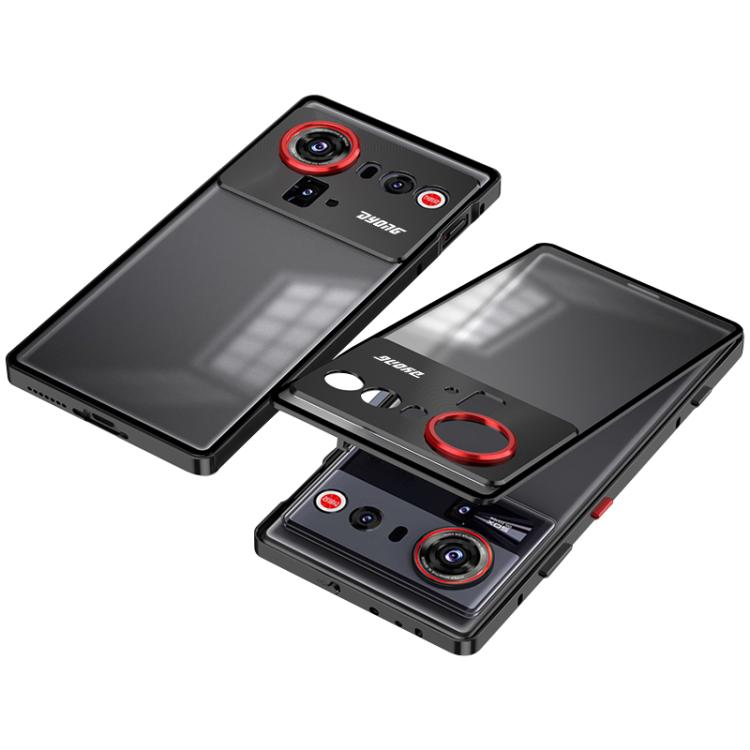 For ZTE nubia Z80 Ultra Snap Buckle Single-sided Metal Frame Frosted Phone Case