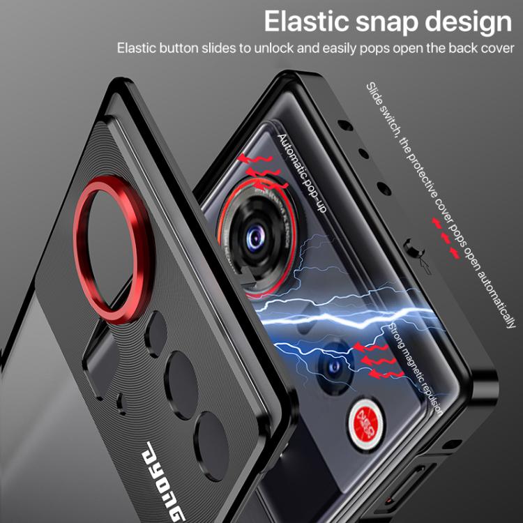For ZTE nubia Z80 Ultra Snap Buckle Single-sided Metal Frame Frosted Phone Case