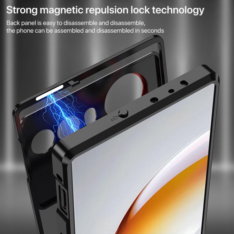 For ZTE nubia Z80 Ultra Snap Buckle Single-sided Metal Frame Frosted Phone Case