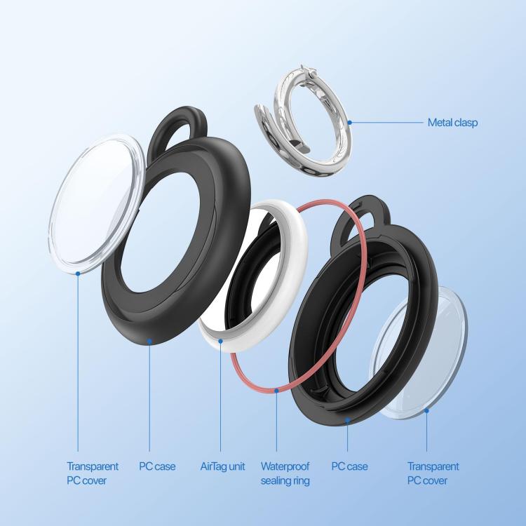 For AirTag 2nd Gen / AirTag 1st Gen 4pcs DUX DUCIS PC Keychain Locator Waterproof Protective Case
