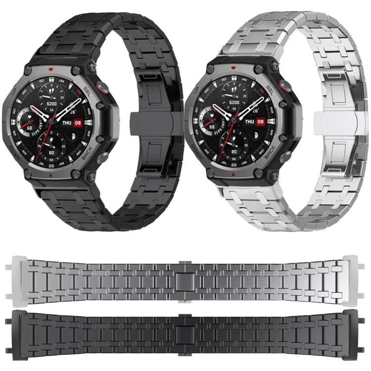 For  Amazfit T-Rex 2 Butterfly Buckle Titanium Alloy Watch Band