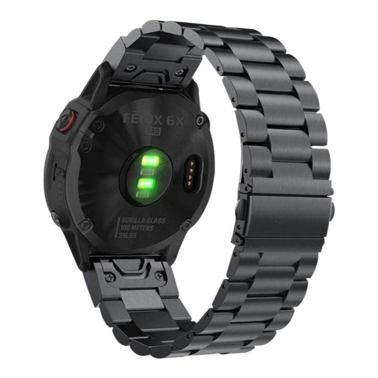 For Garmin 20mm Integrated Three Beads Flat Buckle Titanium Alloy Quick Release Watch Band
