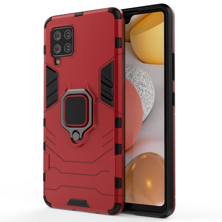 For Samsung Galaxy A42 5G PC + TPU Shockproof Protective Case with Magnetic Ring Holder