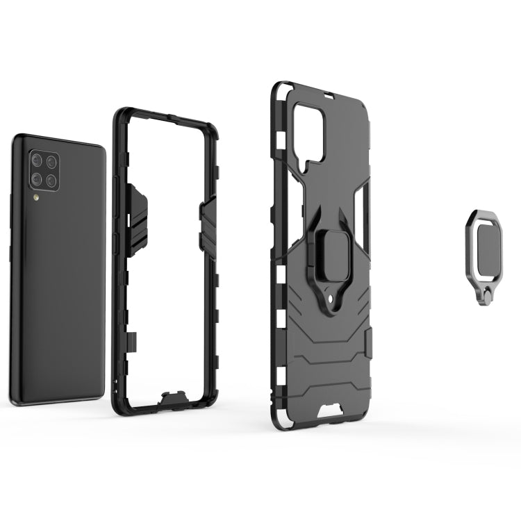 For Samsung Galaxy A42 5G PC + TPU Shockproof Protective Case with Magnetic Ring Holder