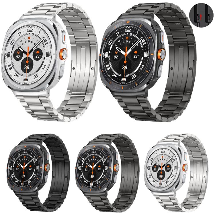 For Samsung Galaxy Watch Ultra 47mm / Ultra 2025 Detachable Three Beads HW Buckle Titanium Alloy Watch Band
