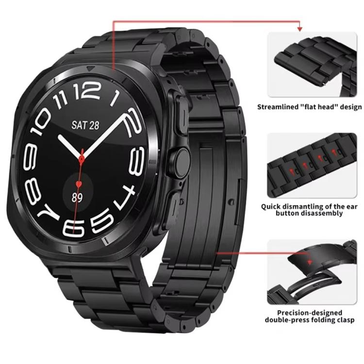 For Samsung Galaxy Watch8 / Watch8 Classic Detachable Three Beads HW Buckle Titanium Alloy Watch Band