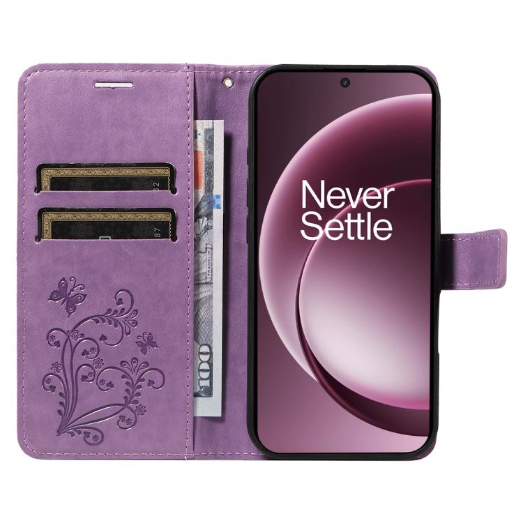 For OnePlus 15 3D Butterfly Embossed Pattern Flip Leather Phone Case