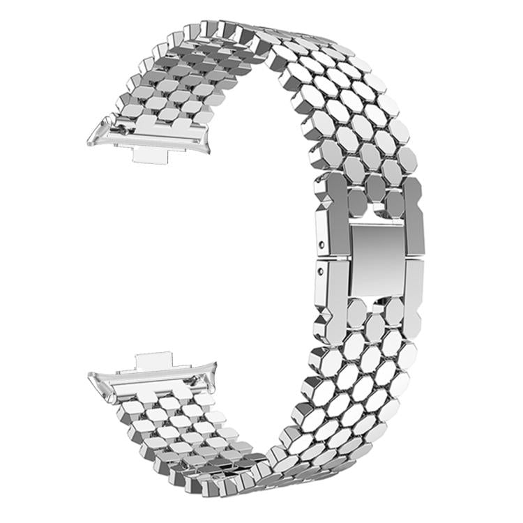 For vivo Watch GT 2 / iQOO Watch GT 2 Fish Scale Texture Metal Stainless Steel Watch Band