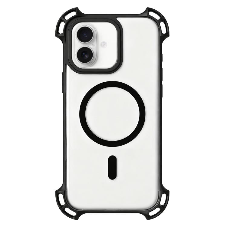 For iPhone 17 Drone-Style Four-Corner Shockproof Acrylic MagSafe Phone Case