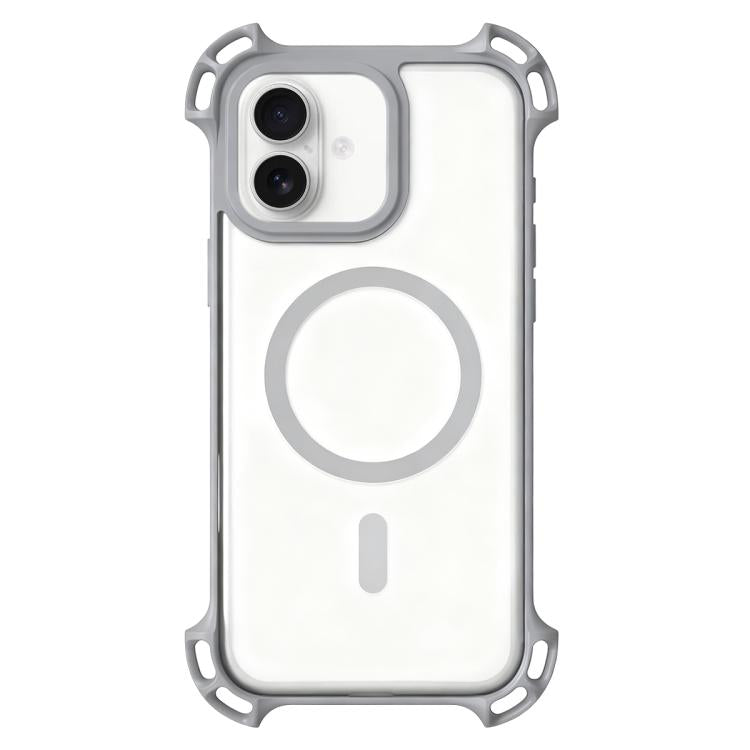 For iPhone 17 Drone-Style Four-Corner Shockproof Acrylic MagSafe Phone Case