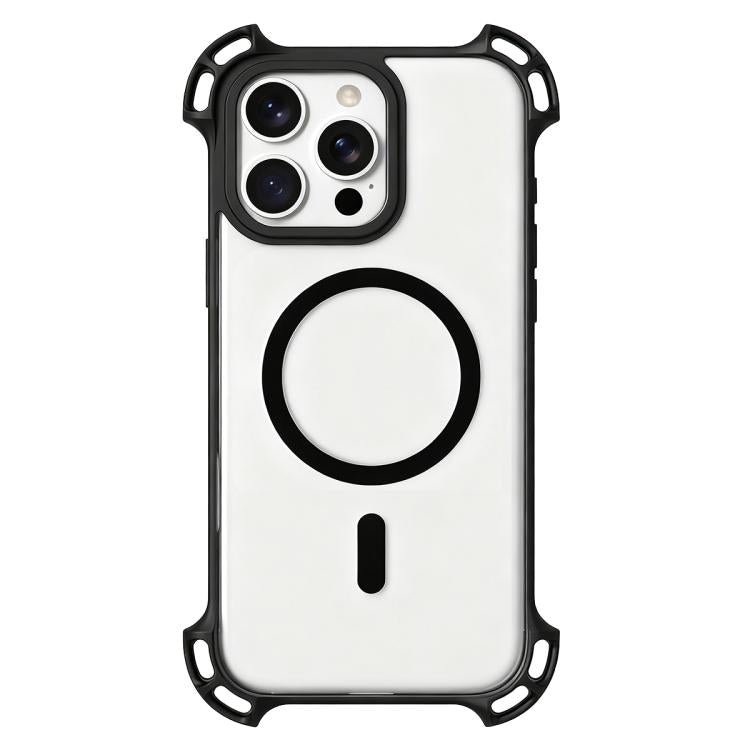 For iPhone 16 Pro Max Drone-Style Four-Corner Shockproof Acrylic MagSafe Phone Case