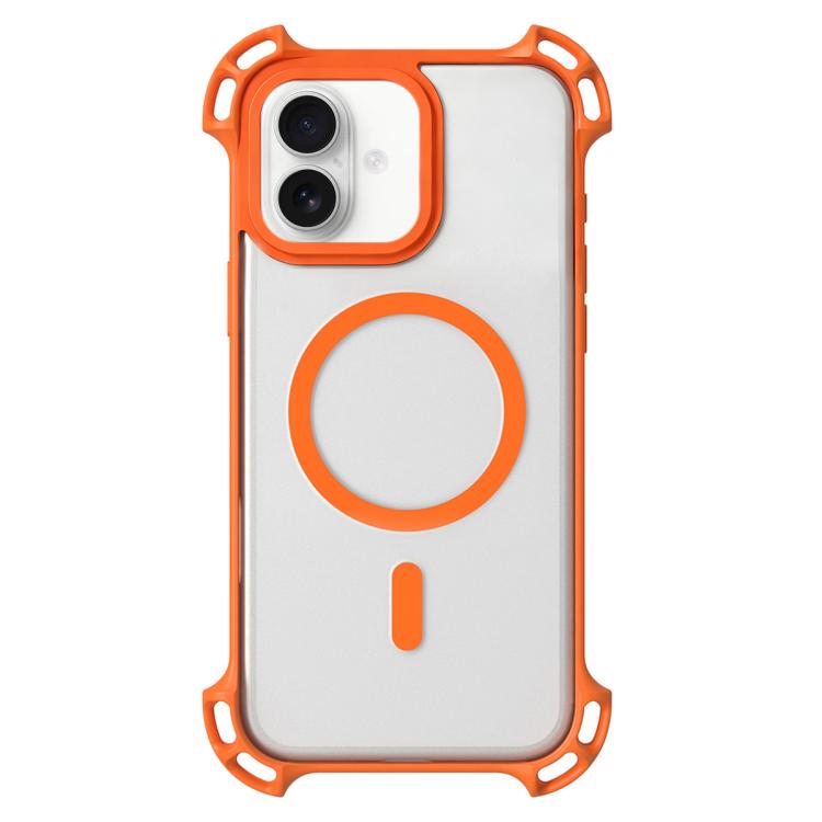 For iPhone 16 Drone-Style Four-Corner Shockproof Acrylic MagSafe Phone Case