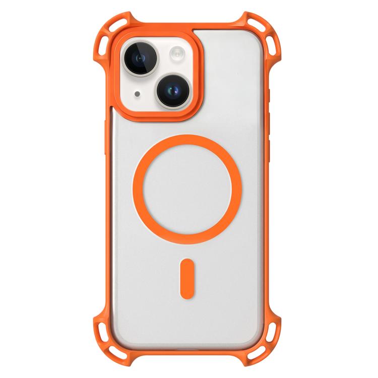 For iPhone 15 Drone-Style Four-Corner Shockproof Acrylic MagSafe Phone Case