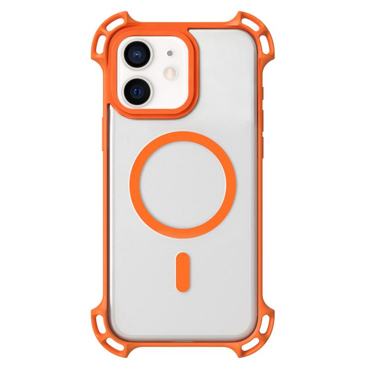 For iPhone 12 Drone-Style Four-Corner Shockproof Acrylic MagSafe Phone Case