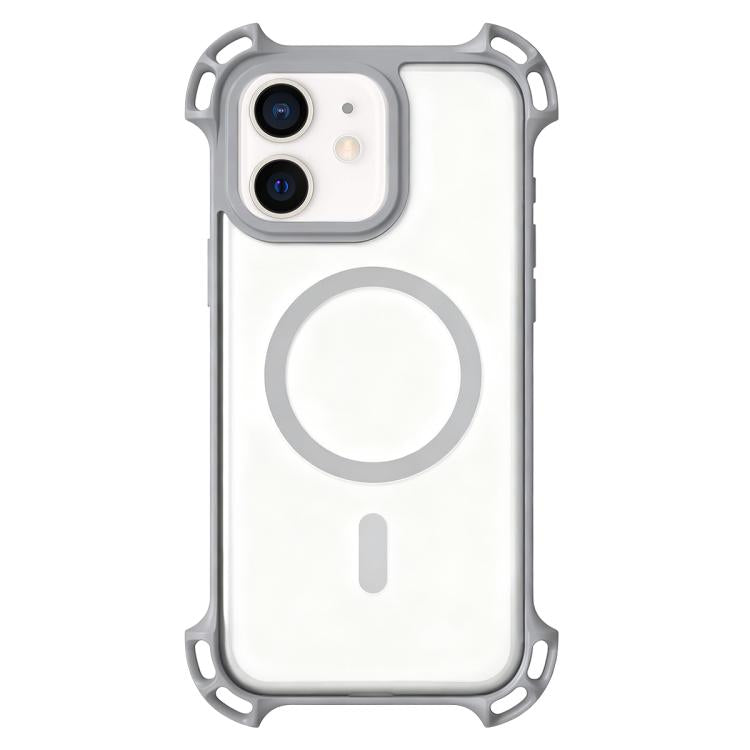 For iPhone 12 Drone-Style Four-Corner Shockproof Acrylic MagSafe Phone Case