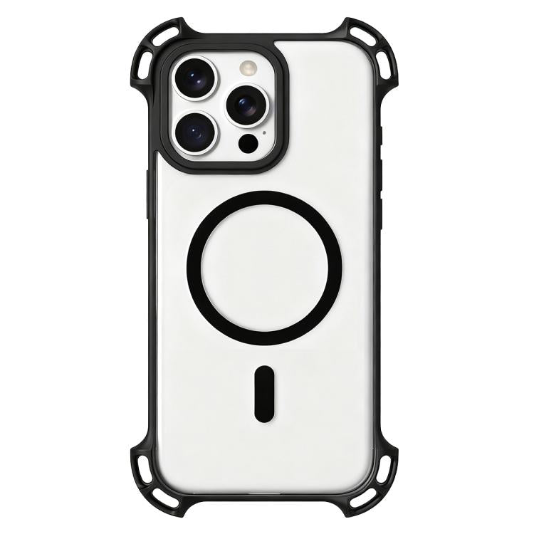 For iPhone 12 Pro Drone-Style Four-Corner Shockproof Acrylic MagSafe Phone Case