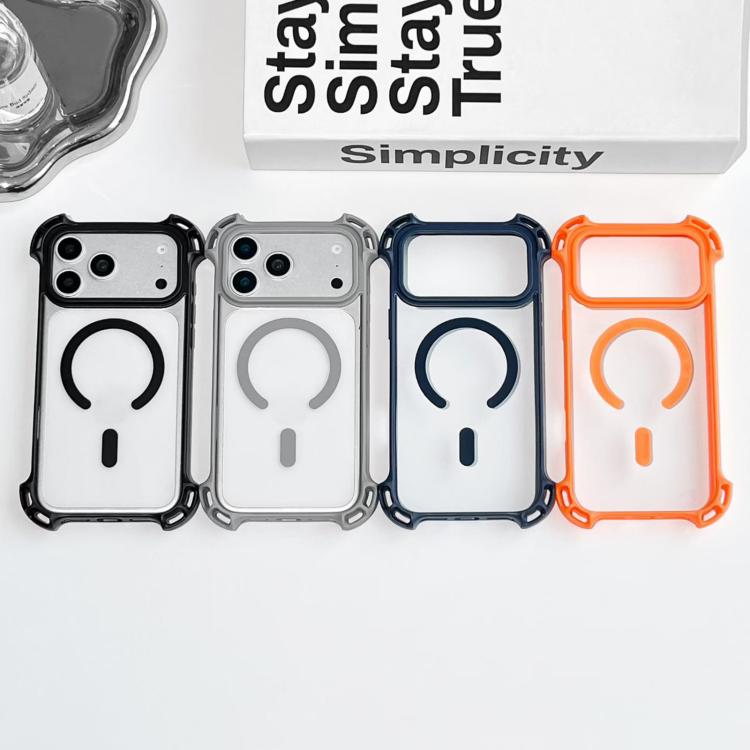 For iPhone 16 Pro Max Drone-Style Four-Corner Shockproof Acrylic MagSafe Phone Case