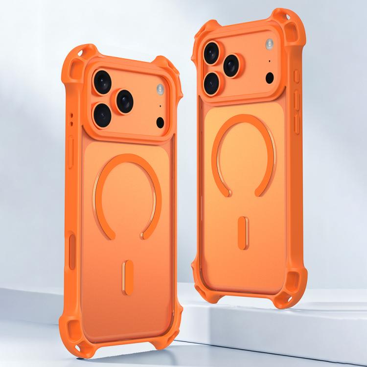 For iPhone 16 Pro Max Drone-Style Four-Corner Shockproof Acrylic MagSafe Phone Case