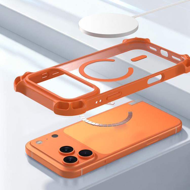 For iPhone 16 Pro Max Drone-Style Four-Corner Shockproof Acrylic MagSafe Phone Case
