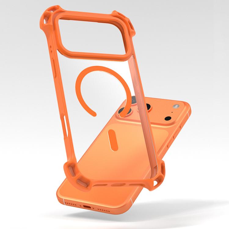 For iPhone 16 Drone-Style Four-Corner Shockproof Acrylic MagSafe Phone Case