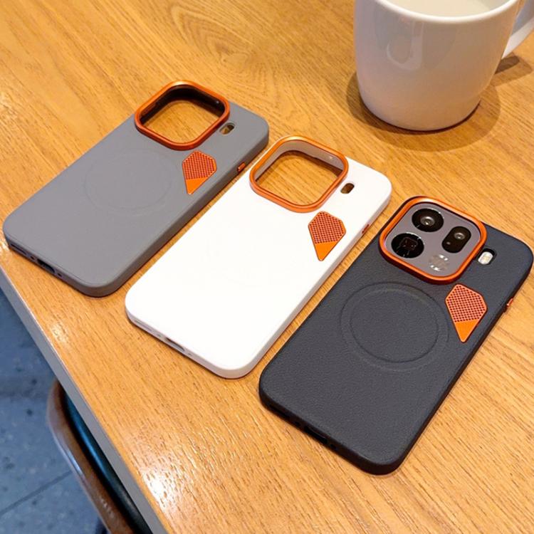 For OPPO Find X9 PC + TPU + Leather Cooling Holes MagSafe Phone Case