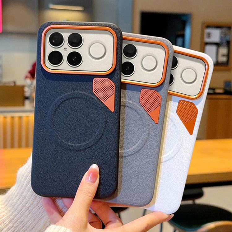 For Redmi K90 Pro Max / Poco F8 Ultra PC + TPU + Leather Cooling Holes MagSafe Phone Case