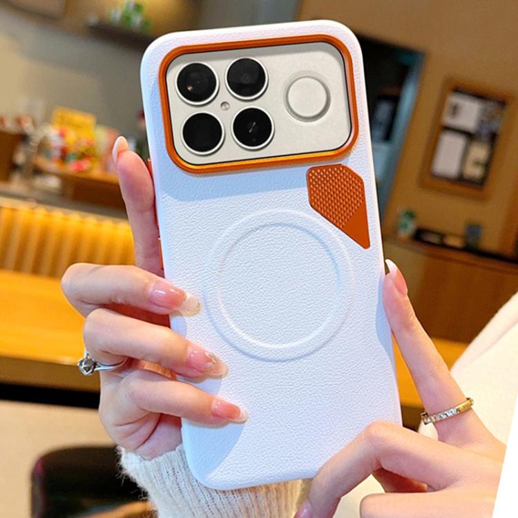 For Redmi K90 / Poco F8 Pro PC + TPU + Leather Cooling Holes MagSafe Phone Case