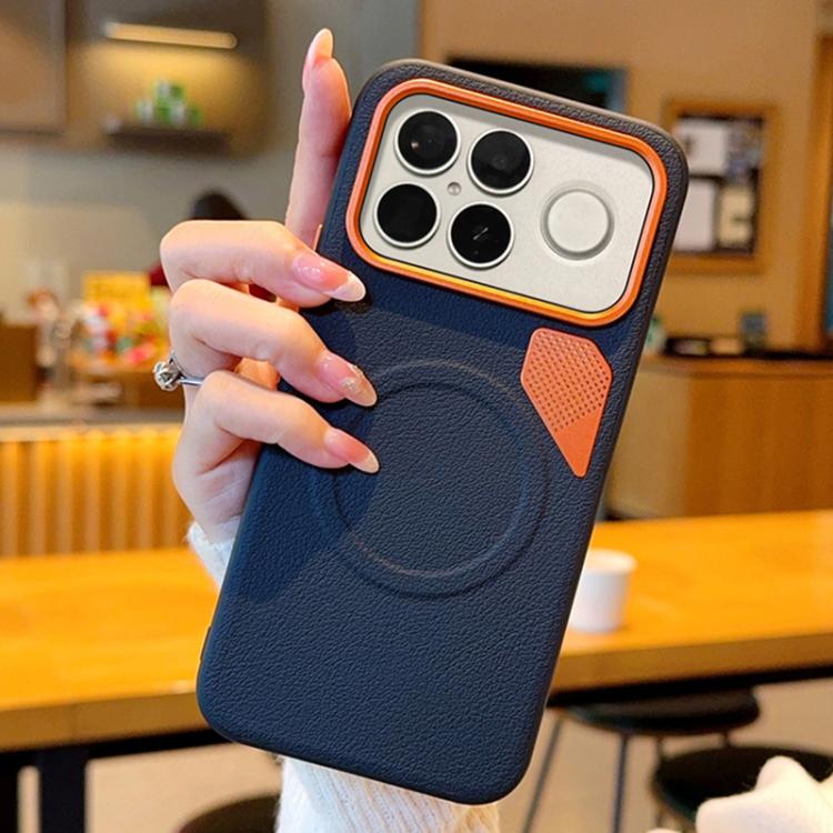 For Redmi K90 / Poco F8 Pro PC + TPU + Leather Cooling Holes MagSafe Phone Case