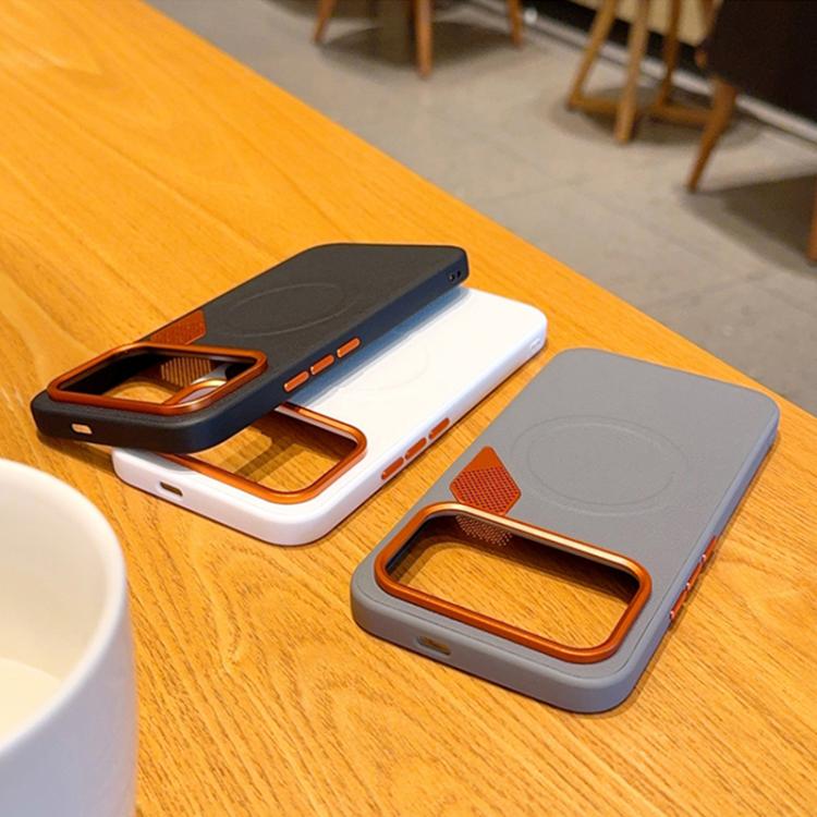 For Redmi K90 / Poco F8 Pro PC + TPU + Leather Cooling Holes MagSafe Phone Case
