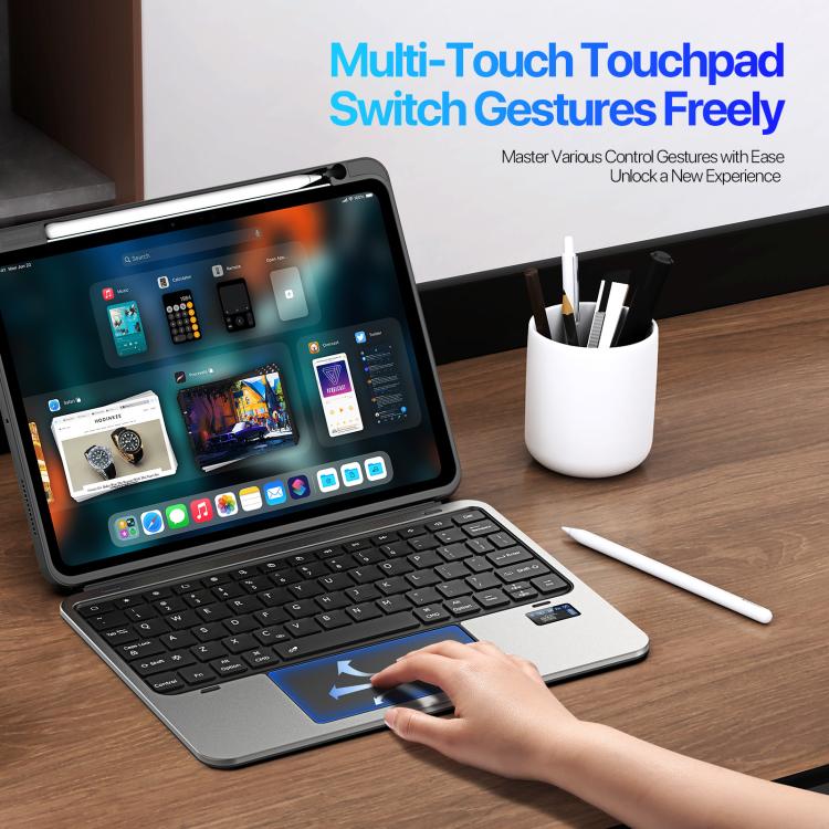 For iPad Air 11 2024 / 2025 / Air 4 / 5 DUX DUCIS VK Series Multi-Functional Detachable Wireless Keyboard & Tablet Case - Black